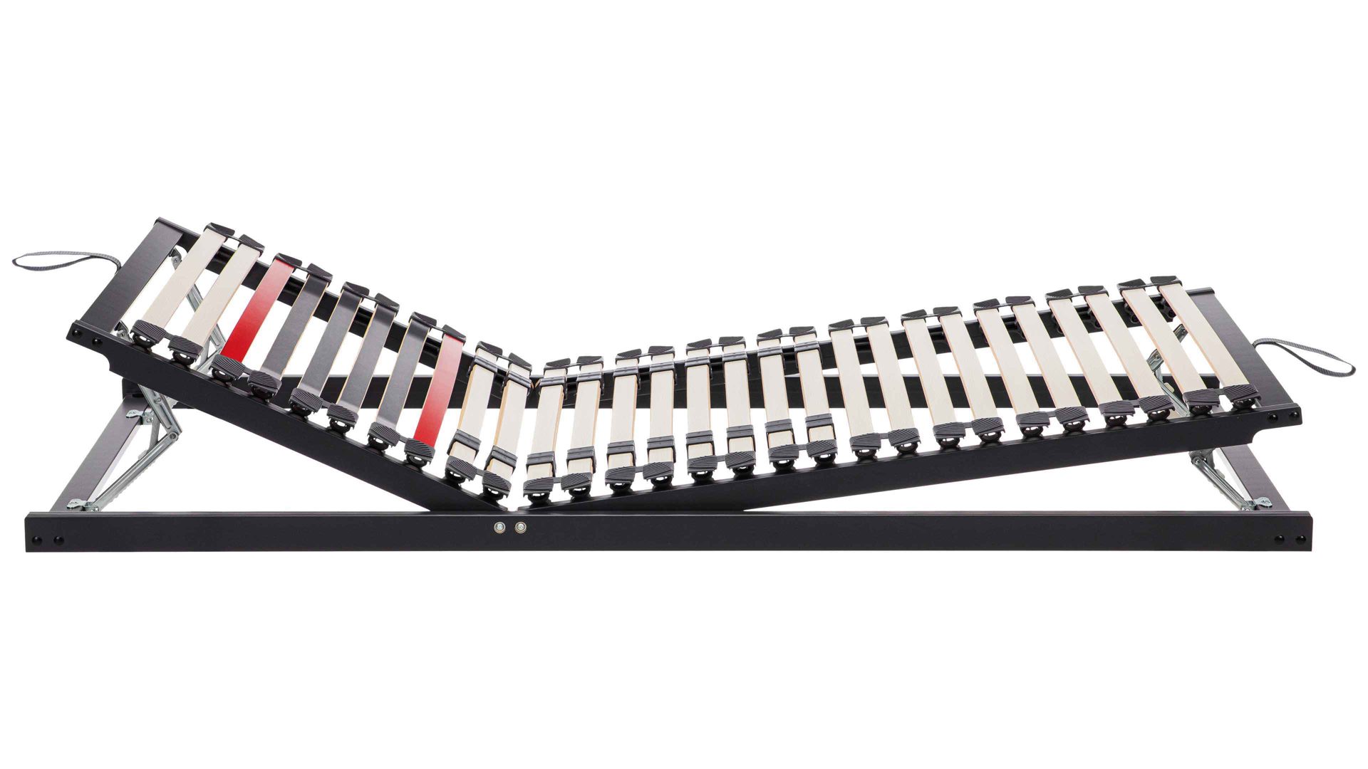 Lattenrost Interliving aus Holz in Anthrazit Interliving Lattenrost Serie 1950 mit Hebehilfe mit Hebehelfe manuell verstellbar – Liegefläche ca. 80 x 200 cm