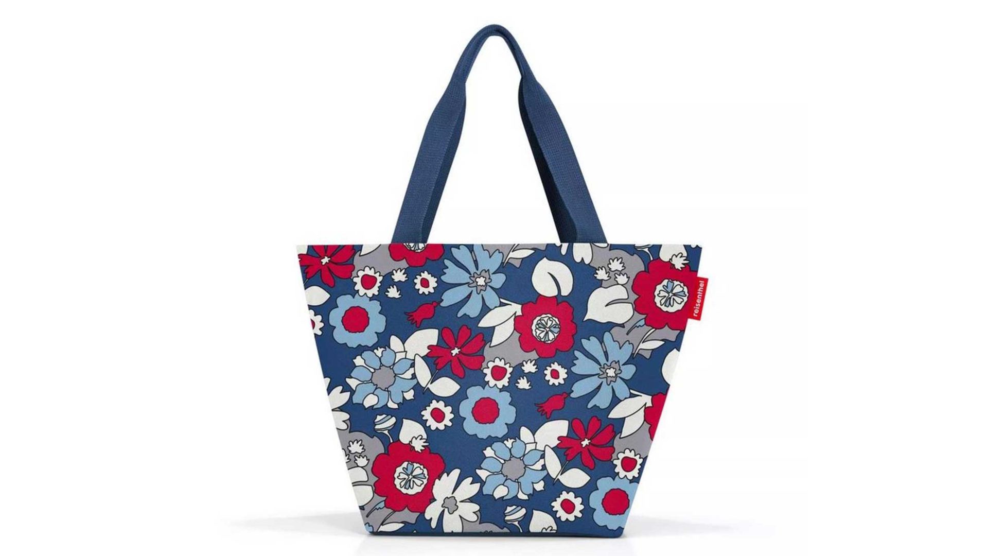 Einzeltasche Reisenthel aus Kunstfaser in Mehrfarbig Reisenthel Shopper Tasche mit Reissverschluss florist indigo, 51 x 30,5 x 26 cm
