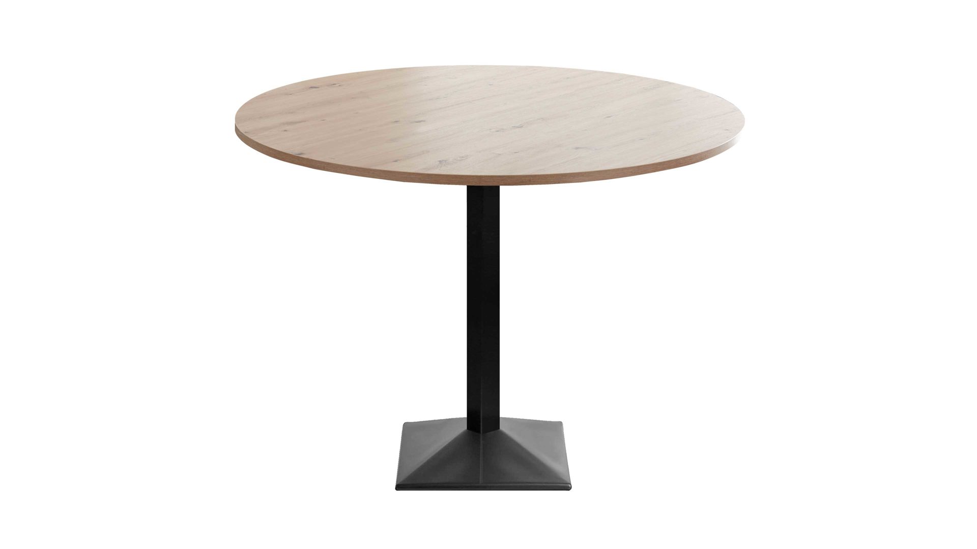 Einzeltisch Mäusbacher aus Holz in Holzfarben Tisch-Serie Big Bistro - Tisch Asteiche & Schwarz - Durchmesser ca. 70 cm