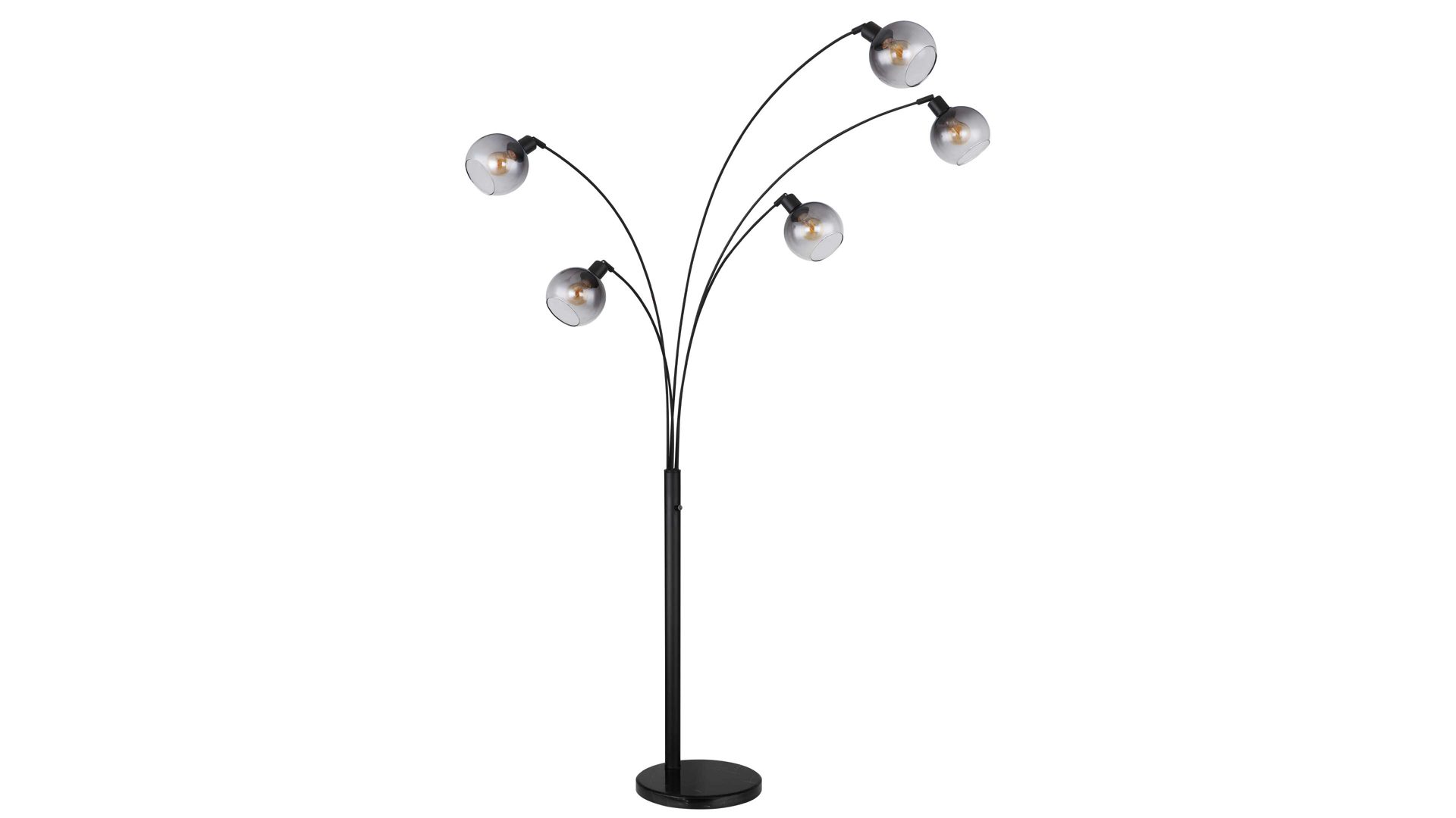 Stehleuchte Globo lighting aus Glas in Schwarz GLOBO Lampen-Serie Seymor - Stehleuchte Rauchglas, Metall & Marmor - Höhe ca. 208 cm