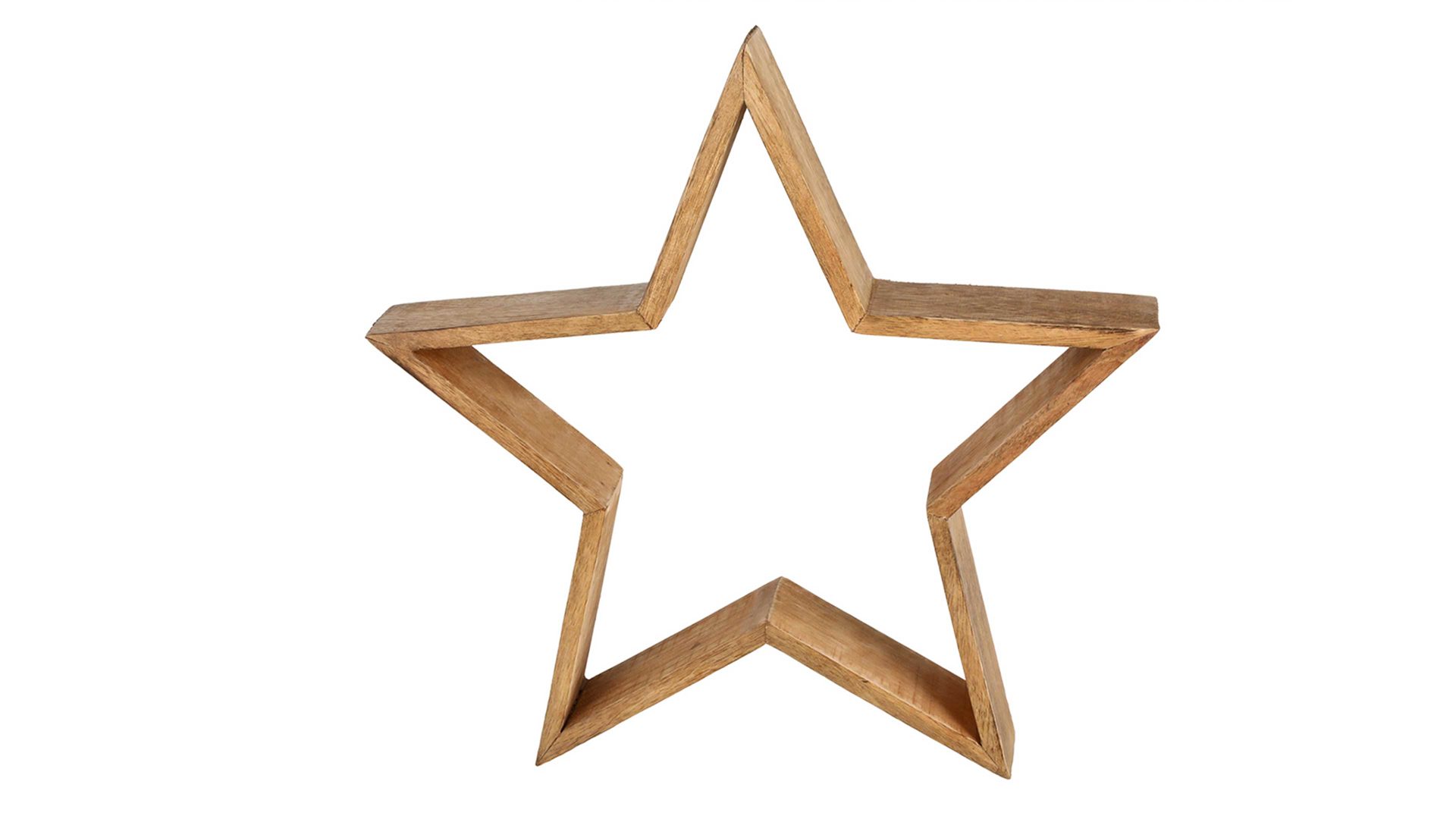 Weihnachtsdekoration Cepewa aus Holz in Holzfarben Holz-Stern XL dunkles Mangoholz - Durchmesser ca. 50 cm