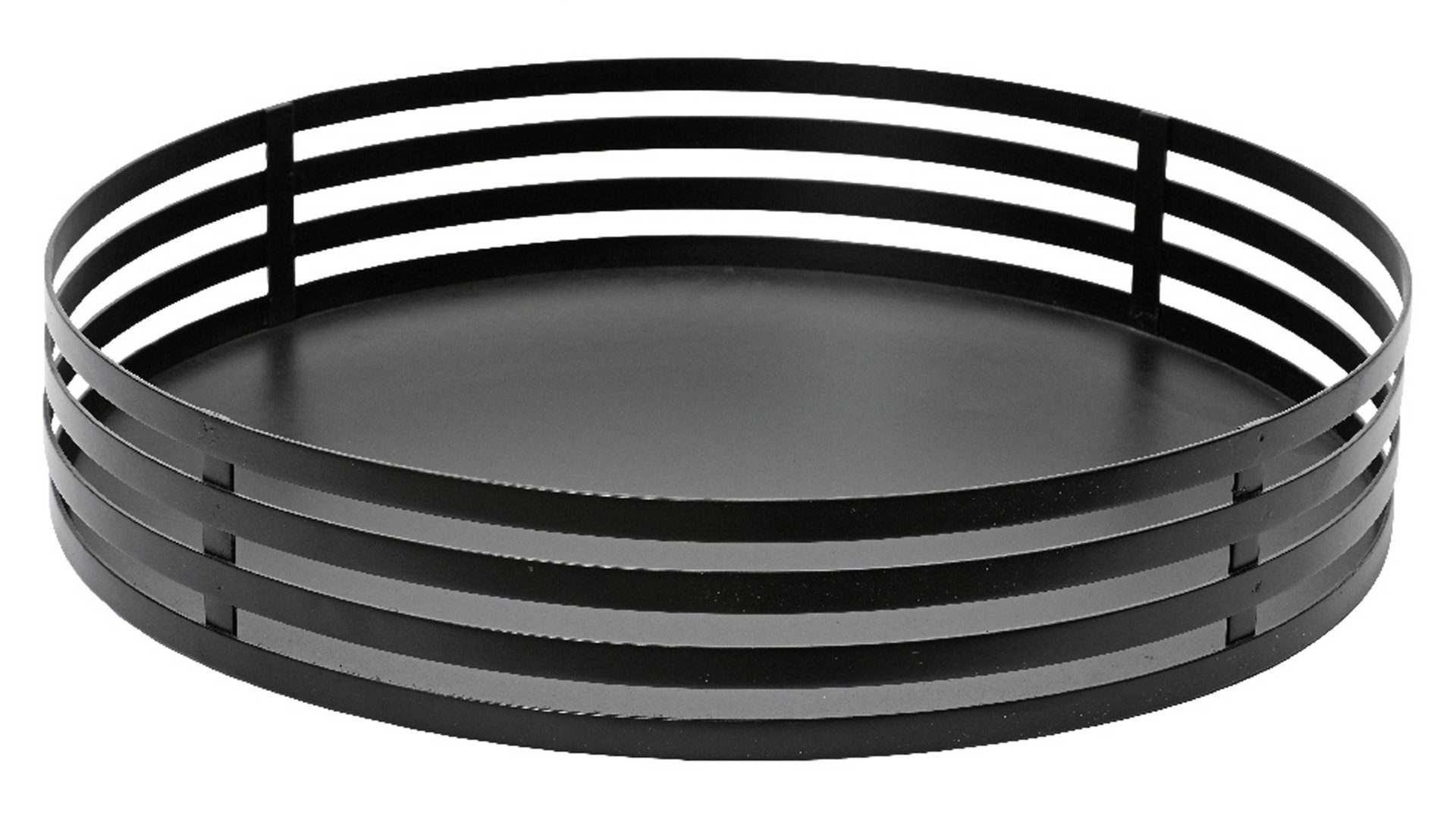 Tablett Kaemingk aus Metall in Schwarz Deko-Tablett schwarzes Eisen - Durchmesser ca. 38 cm