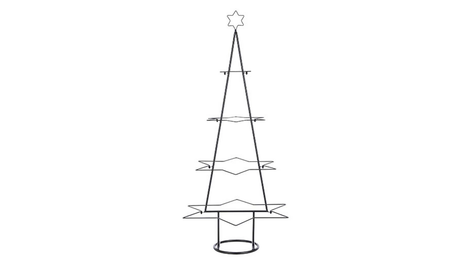 Weihnachtsdekoration Edelman® aus Metall in Schwarz Metall-Dekobaum Dyonne schwarzes Eisen - Höhe ca. 127 cm