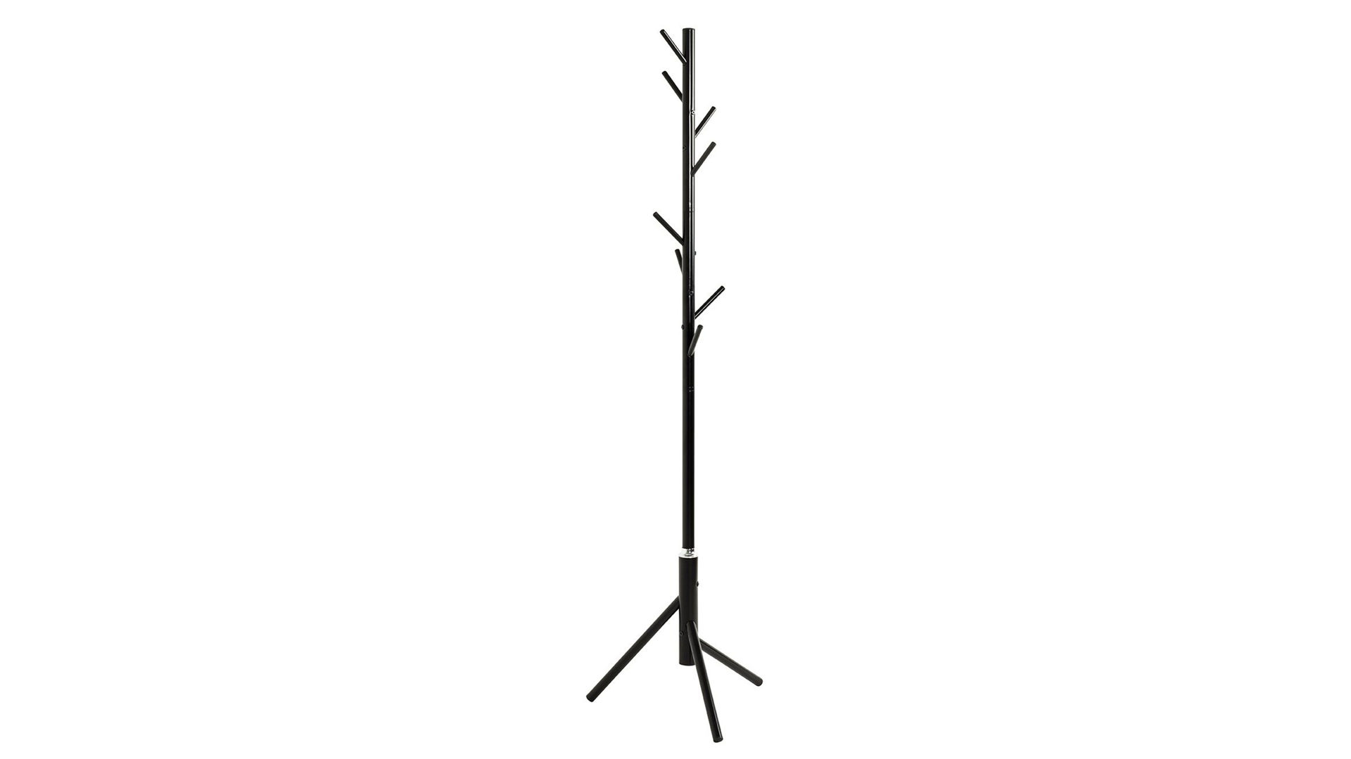 Standgarderobe Haku aus Metall in Schwarz Garderobenständer schwarzes Metall - Höhe ca. 173 cm