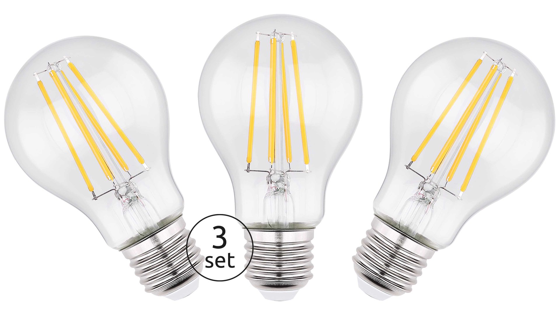 Leuchtmittel Globo lighting aus Glas in Transparent GLOBO LED-Leuchtmittel-Set transparents Glas - dreiteilig