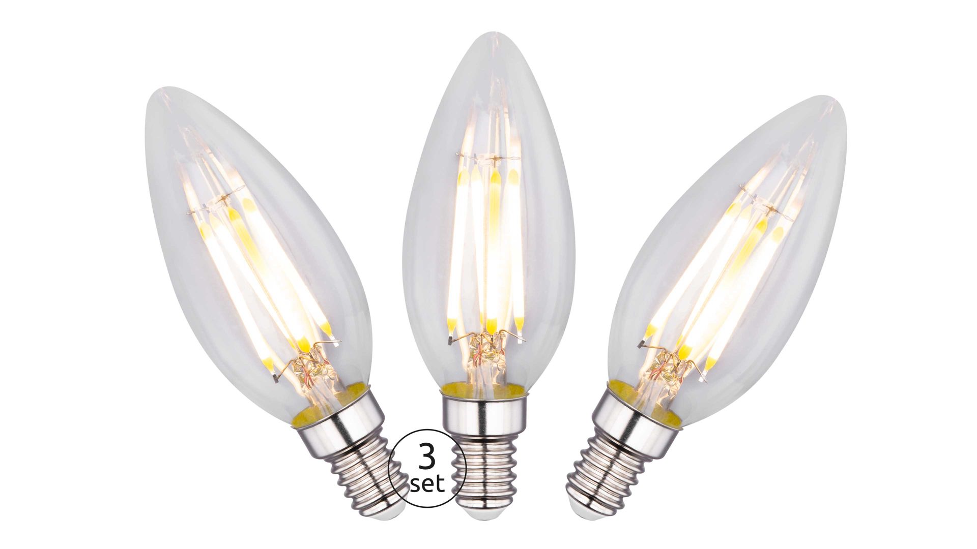 Leuchtmittel Globo lighting aus Glas in Transparent GLOBO LED-Leuchtmittel-Set transparentes Glas - dreiteilig