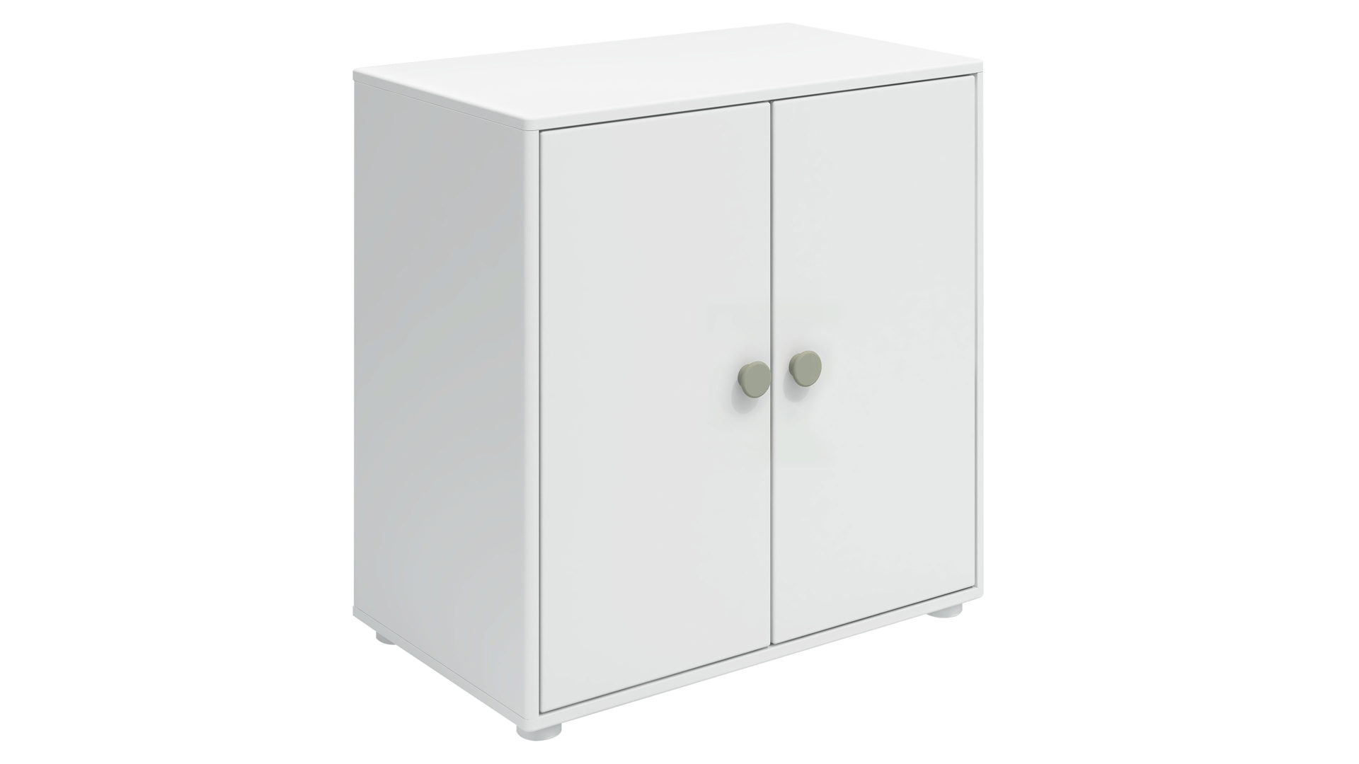 Türenkommode Flexa® aus Holz in Weiß FLEXA® Kindermöbel Serie Roomie - Türenkommode Weiß & Naturgrün - zwei Türen, Breite ca. 72 cm