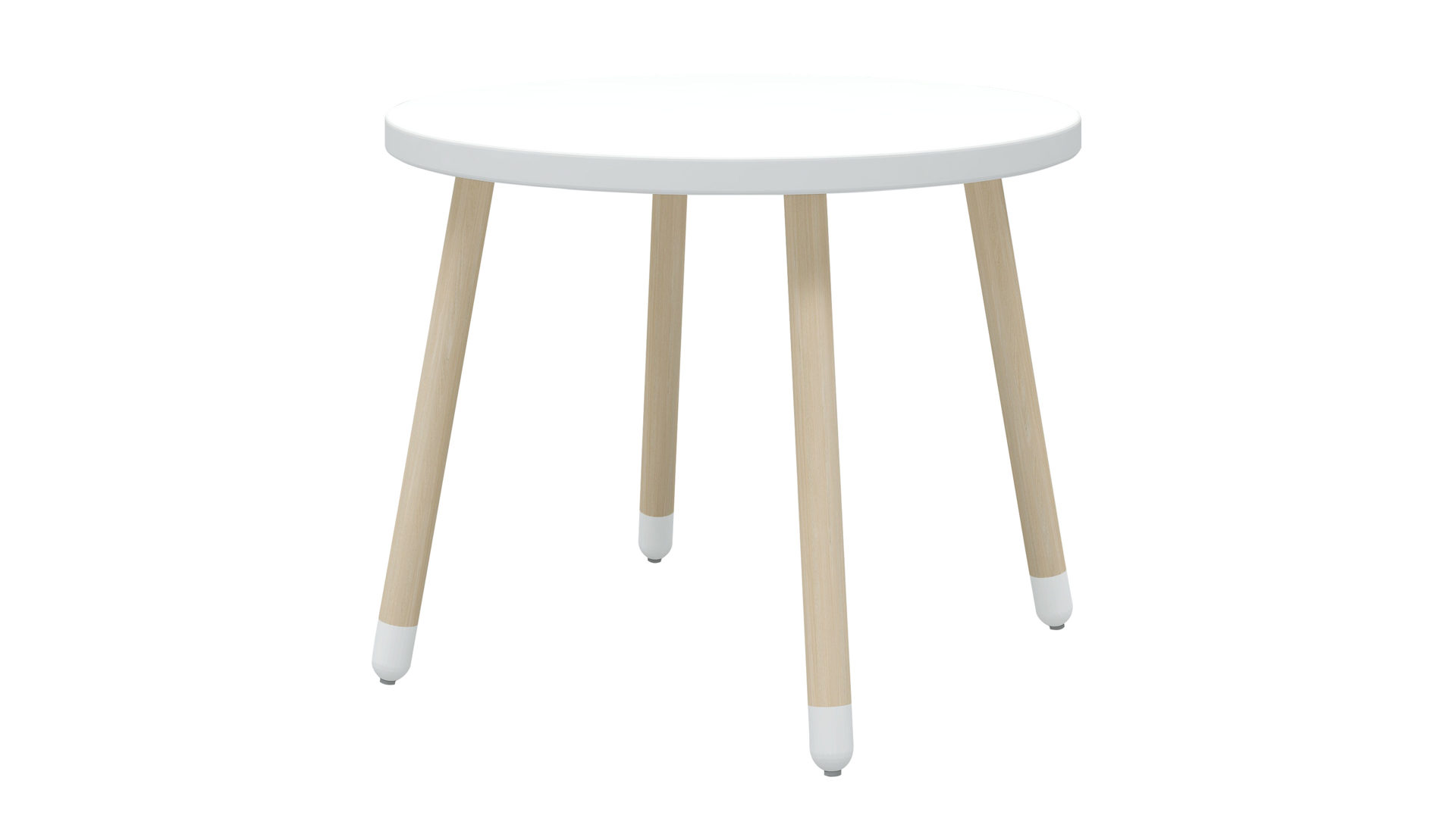 Tisch Flexa® aus Holz in Weiß FLEXA® Kindermöbel Serie Dots - Tisch Weiß & Esche - Durchmesser ca. 60 cm