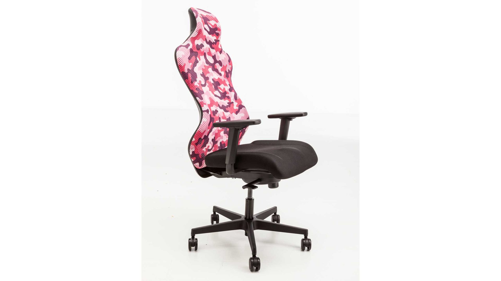 Chefsessel Topstar aus Kunststoff Metall Stoff in Schwarz Pink Weiß TOPSTAR Gaming-Drehstuhl Chefsessel SITNESS RS SPORT Rücken Camouflage pink, Sitz Stoff schwarz