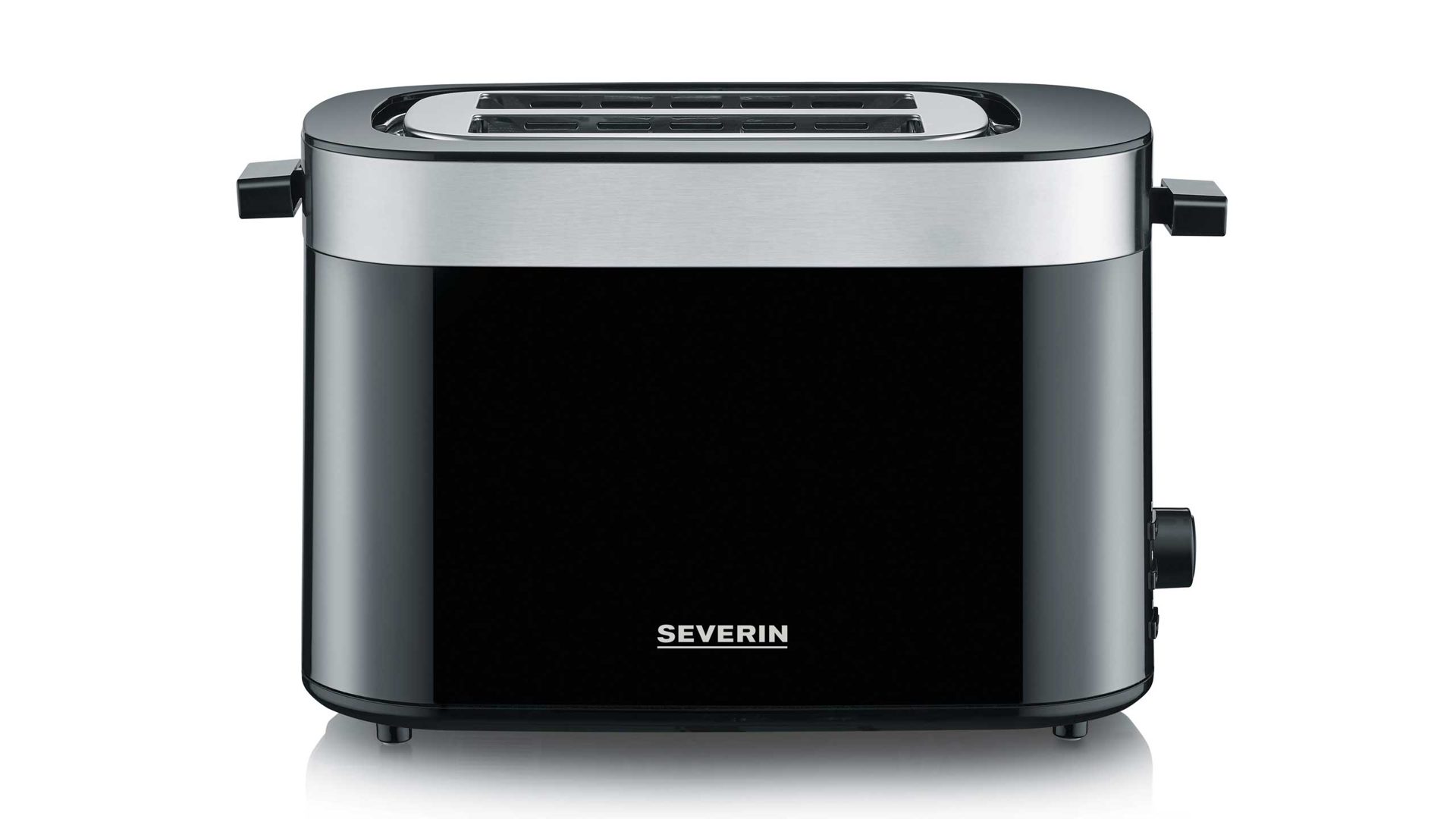 Toaster Severin aus Kunststoff Metall in Silber Schwarz SEVERIN Toaster AT9264 schwarz-Edelstahl gebürstet - 800 W, 2 Scheiben