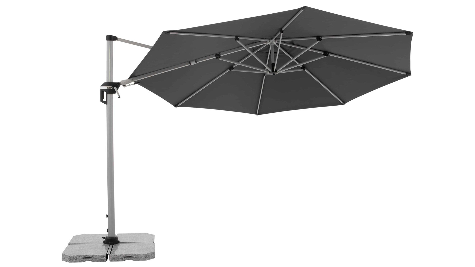 Sonnenschirm Doppler® aus Kunstfaser in Anthrazit doppler® Pendel-Sonnenschirm Active anthrazitfarbene Bespannung – Durchmesser ca. 370 cm