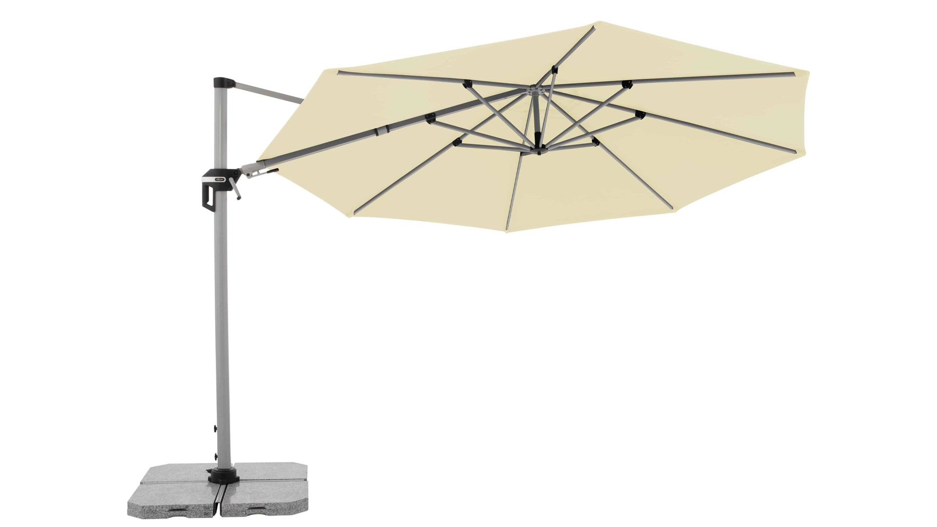 Sonnenschirm Doppler® aus Kunstfaser in Beige doppler® Pendel-Sonnenschirm Active naturfarbene Bespannung – Durchmesser ca. 370 cm