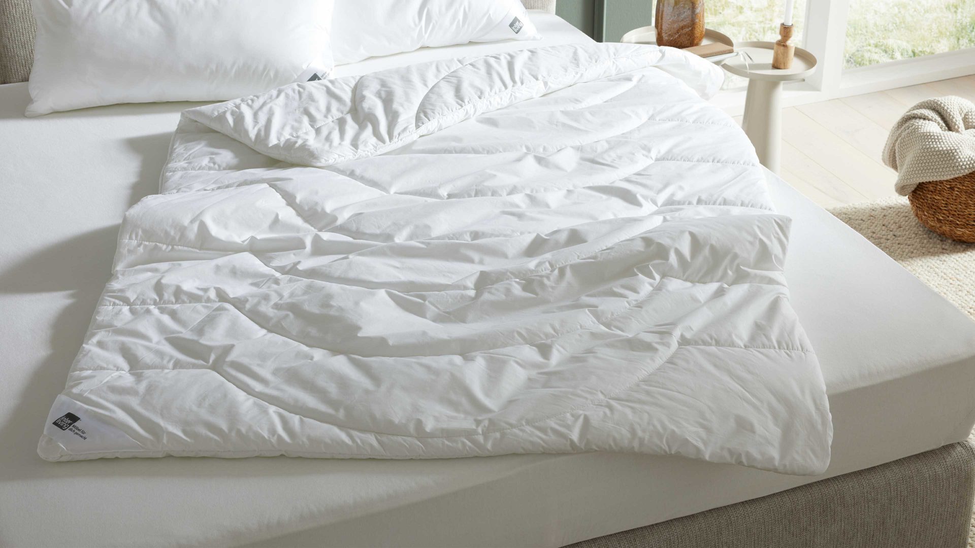 Faserdecke Interliving aus Stoff in Weiß Interliving Bettdecke Serie 9201 - Faserdecke warm, ca. 1.360 g - ca. 155 x 220 cm