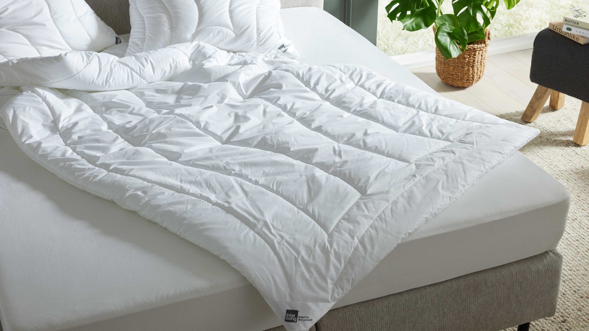Faserdecke Interliving aus Stoff in Weiß Interliving Bettdecke Serie 9202 - Faserdecke normal, ca. 1.050 g - ca. 200 x 200 cm