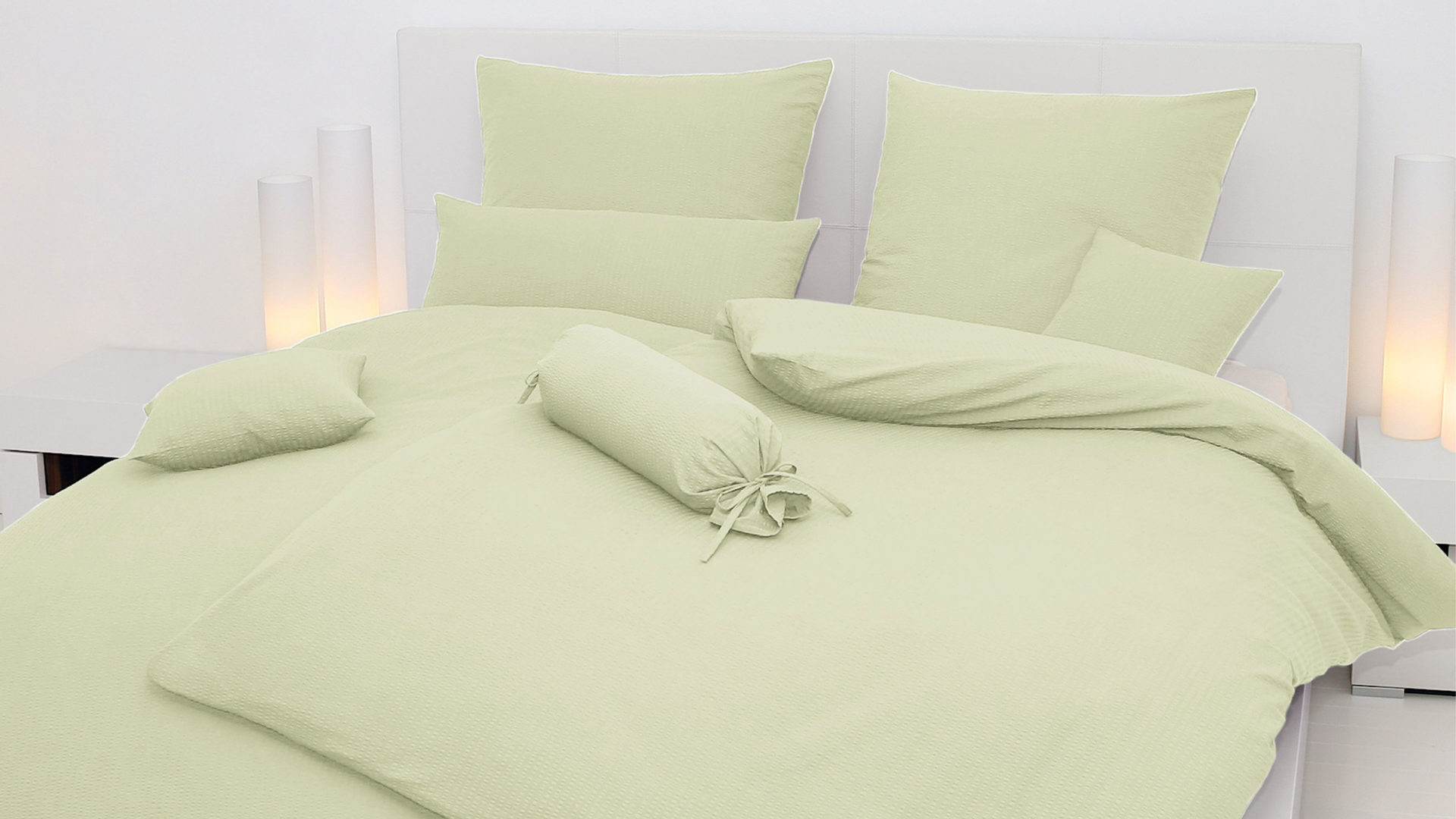 Bettwäsche-Set Janine® aus Naturfaser in Schilf Janine® Bettwäsche-Set lind – ca. 135 x 200 cm