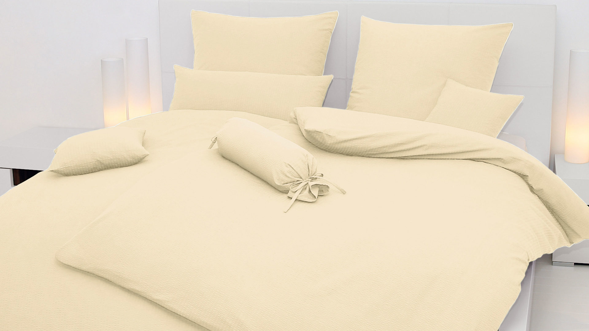 Bettwäsche-Set Janine® aus Naturfaser in Creme Janine® Bettwäsche-Set creme – ca. 155 x 220 cm