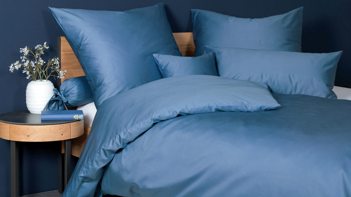 Bettwäsche-Set Janine® aus Naturfaser in Jeansblau Janine® Bettwäsche-Set Jeansblau - ca. 135 x 200 cm