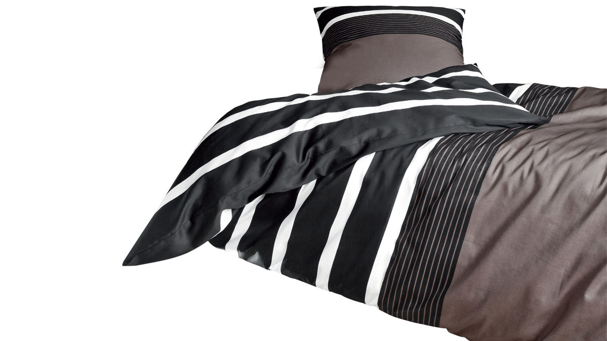 Bettwäsche-Set Janine® aus Naturfaser in Dunkelbraun J. D. Bettwäsche-Set nougatfarbener Mako-Satin – zweiteilig, ca. 135 x 200 cm