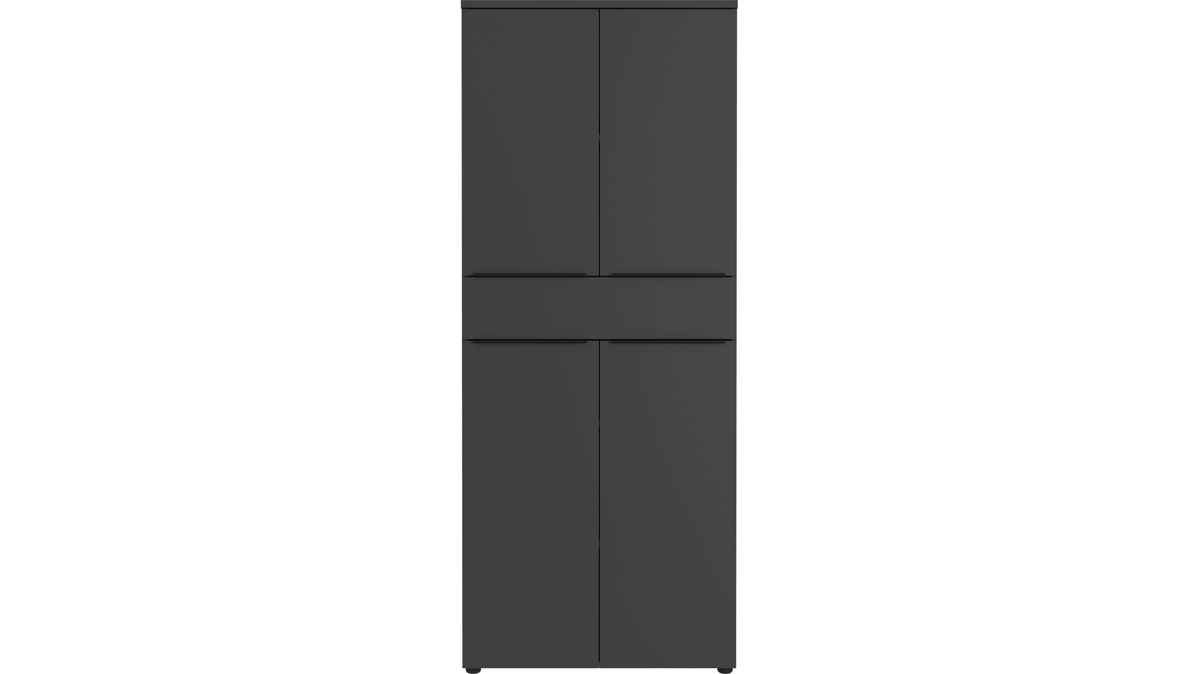 Aktenschrank Germania i.i. aus Holz in Dunkelgrau Büroprogramm Mailand - Aktenschrank Graphit - ca. 81 x 197 cm