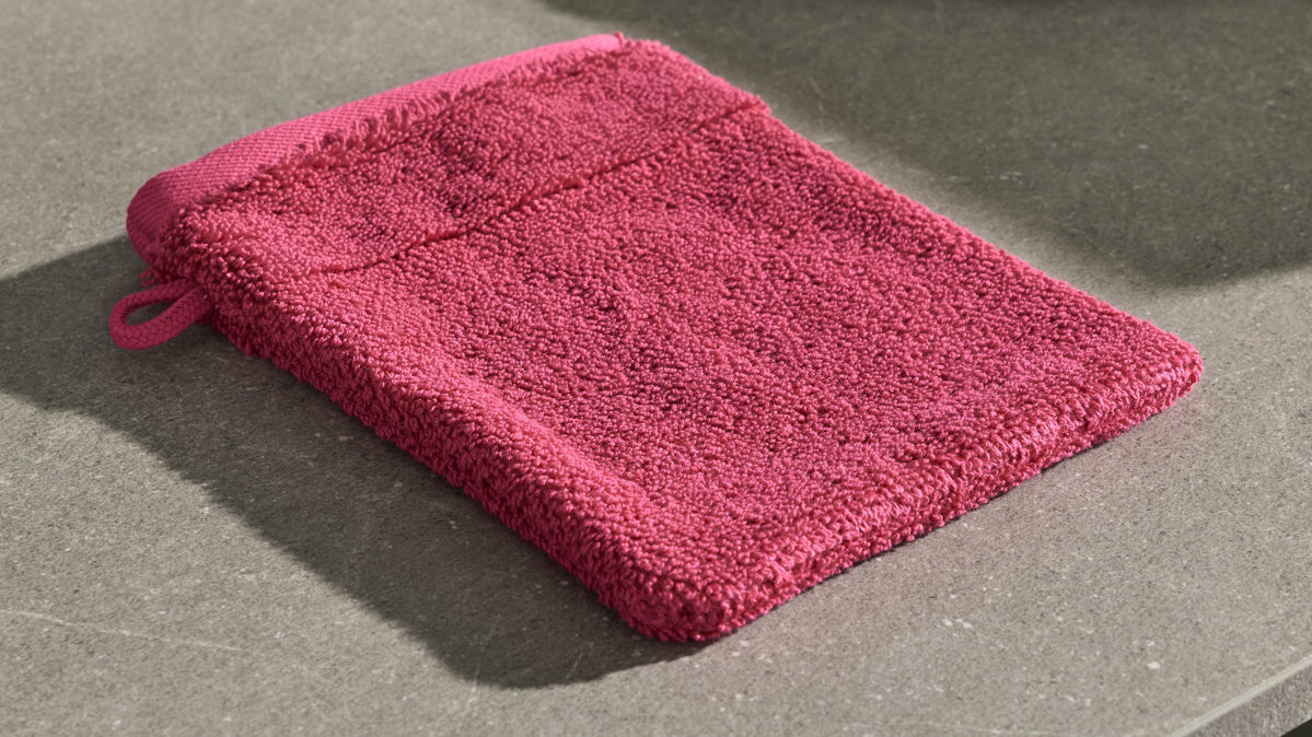 Waschhandschuh Interliving aus Naturfaser in Pink Interliving Handtuch Serie 9108 - Waschhandschuh pinke Baumwolle  - ca. 16 x 20 cm