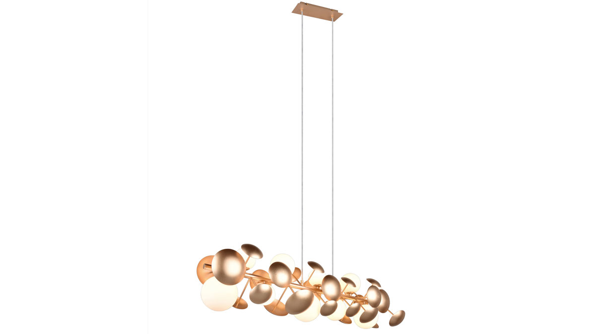 Pendelleuchte Trio lighting for you aus Metall in Gold TRIO Hängeleuchte Bubble Gold & Weiß – Länge ca. 100 cm