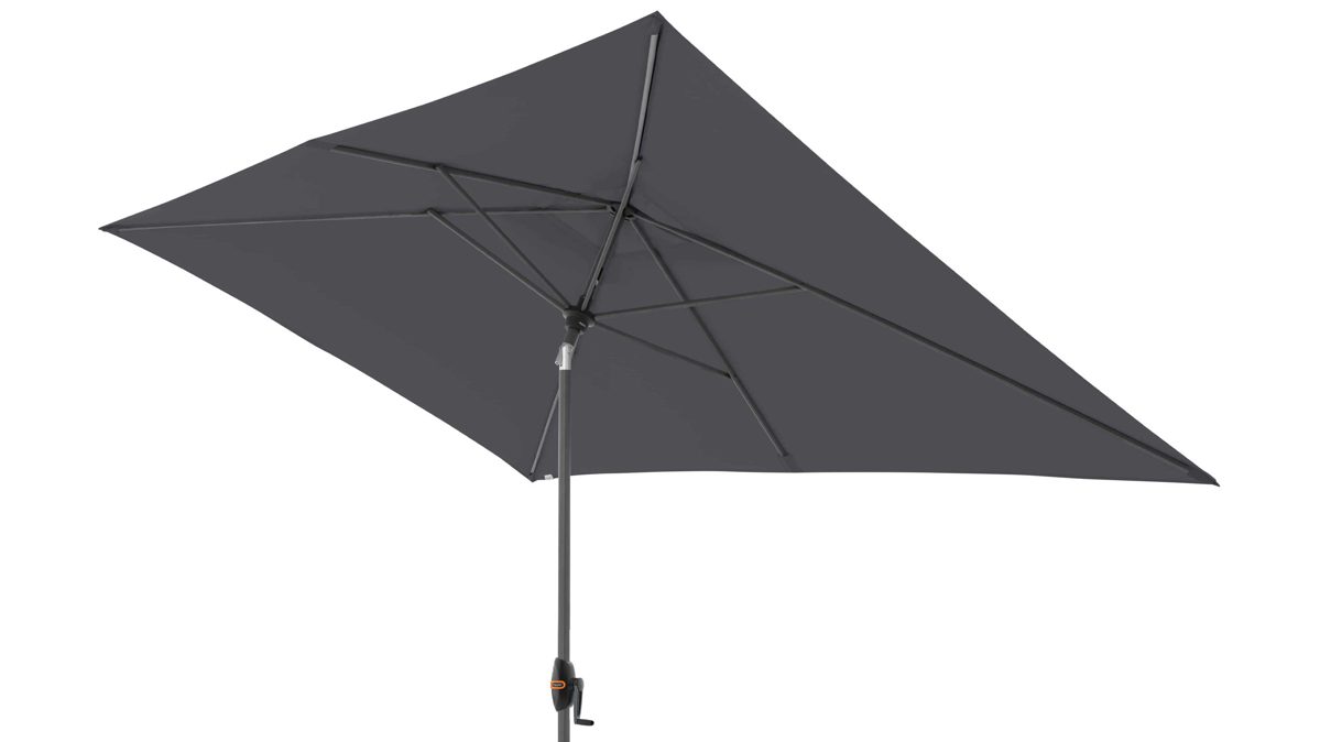 Sonnenschirm Doppler® aus Kunstfaser in Anthrazit doppler® Kurbel-Sonnenschirm MyZone Auto-Tilt anthrazitfarbene Kunstfaser – ca. 300 x 200 cm