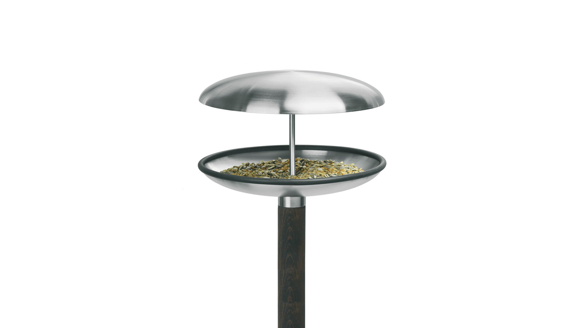 Gartenaccessoire Blomus aus Metall in Metallfarben blomus  Vogel-Rastplatz Fuera matter Edelstahl & dunkles Holz - ca. 122 cm hoch