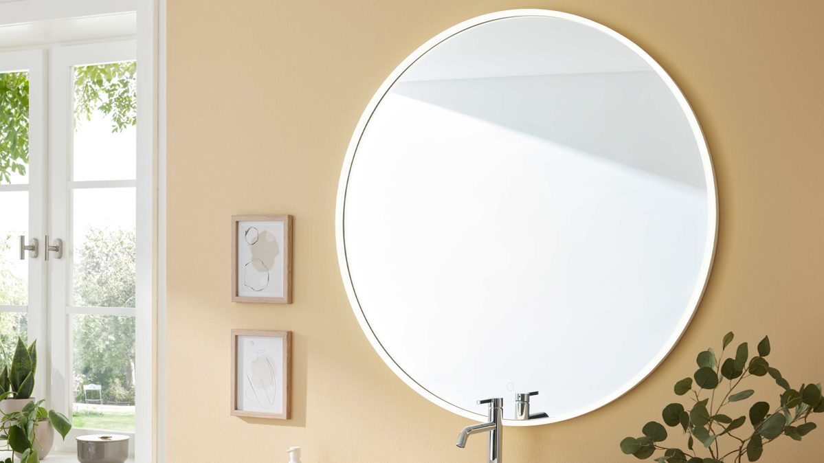 Wandspiegel Interliving aus Spiegel in Transparent Interliving Bad Serie 7969 – Spiegel Abril Durchmesser ca. 100 cm