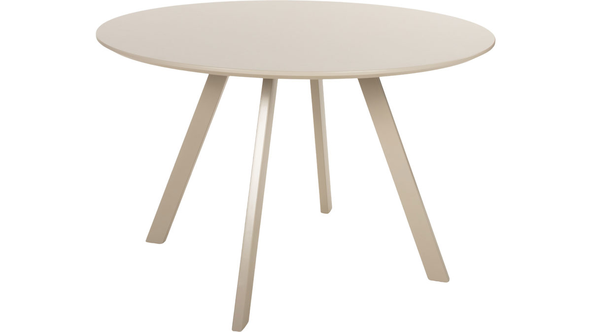 Esstisch Duo collection aus Holz in Taupe Esstisch Pina Taupe & taupefarbenes Metallgestell - ca. 120 cm Durchmesser