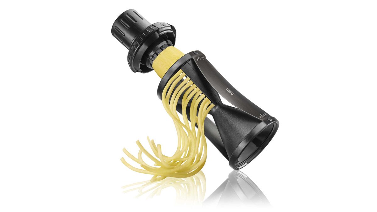 Küchenhelfer Gefu aus Kunststoff Metall in Schwarz Silber GEFU Spiralschneider SPIRELLI XL inkl. Reinigungsbürste Schwarz, Silber