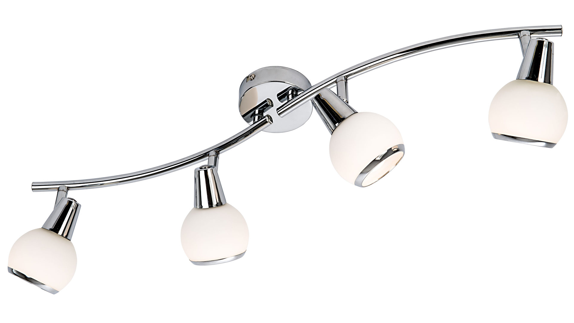 Deckenleuchte Art home - nino leuchten aus Glas in Weiß Nino LED Balken-Deckenlampe Loris Opalglas & Chrom - Länge ca. 70 cm