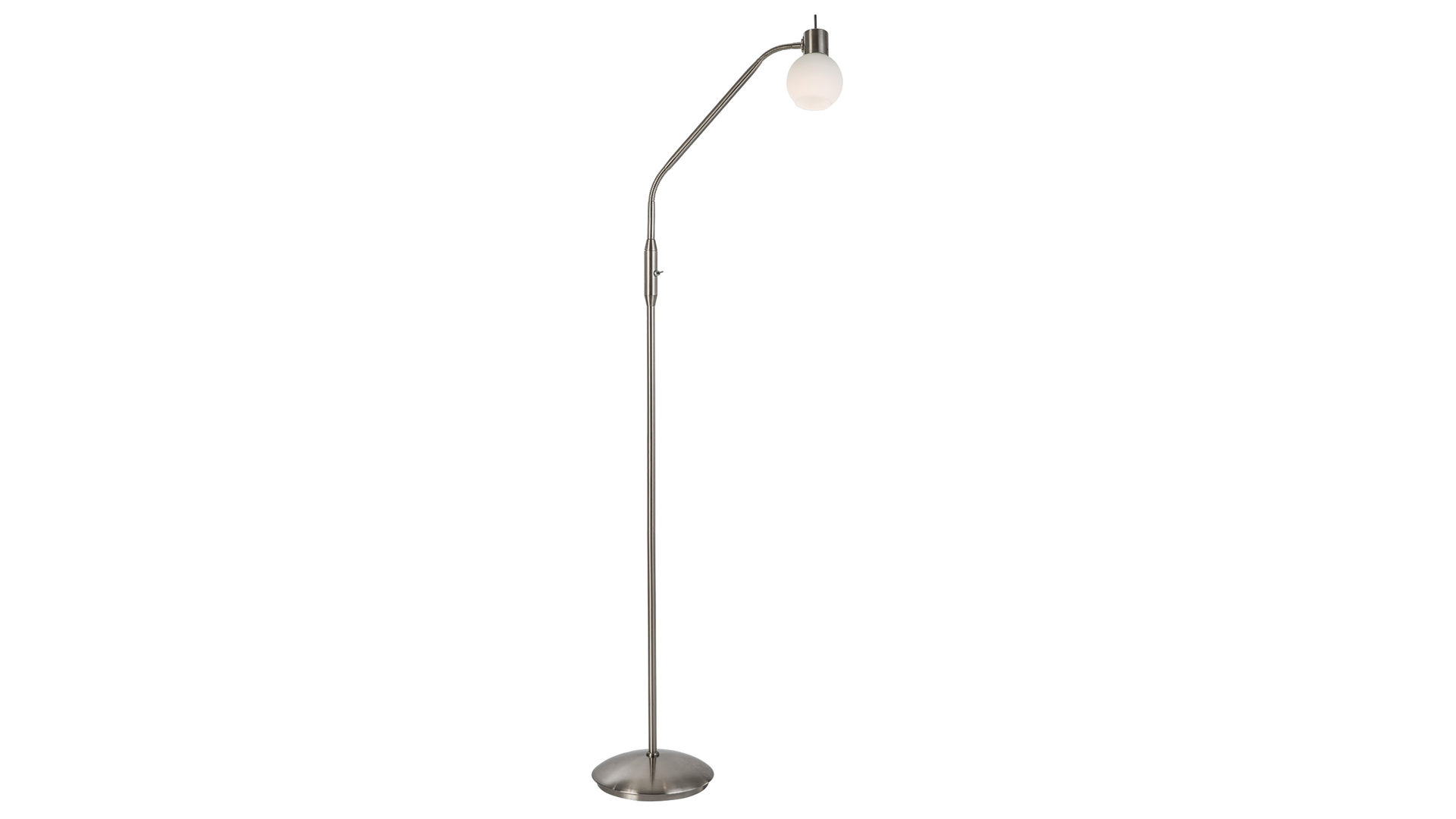 Stehleuchte Art home - nino leuchten aus Glas in Metallfarben Nino LED-Stehleuchte Loxy bzw. LED-Stehlampe Nickel & mattweißes Opalglas - Höhe ca. 145 cm