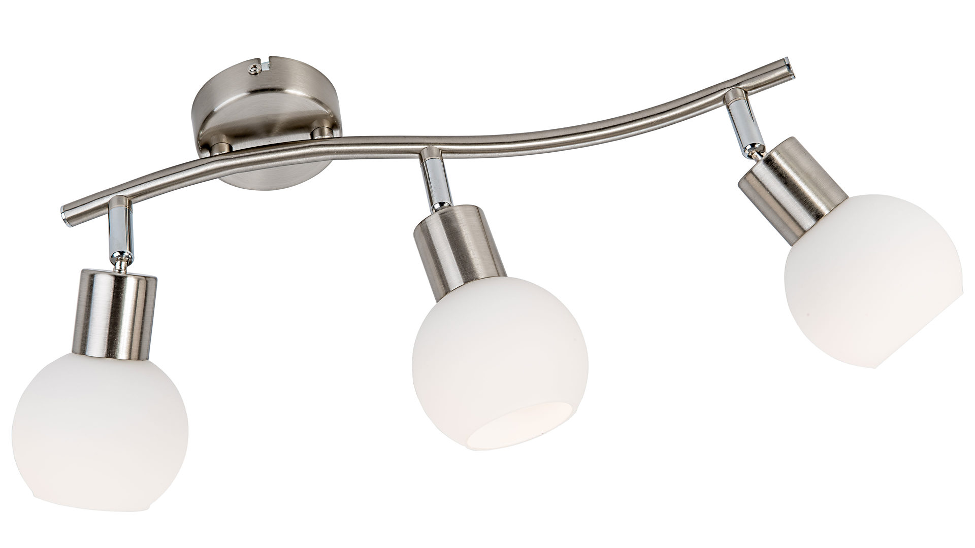 Deckenleuchte Art home - nino leuchten aus Glas in Weiß Nino LED Sopt-Deckenlampe Loxy Opalglas & Nickel - Länge ca. 40 cm