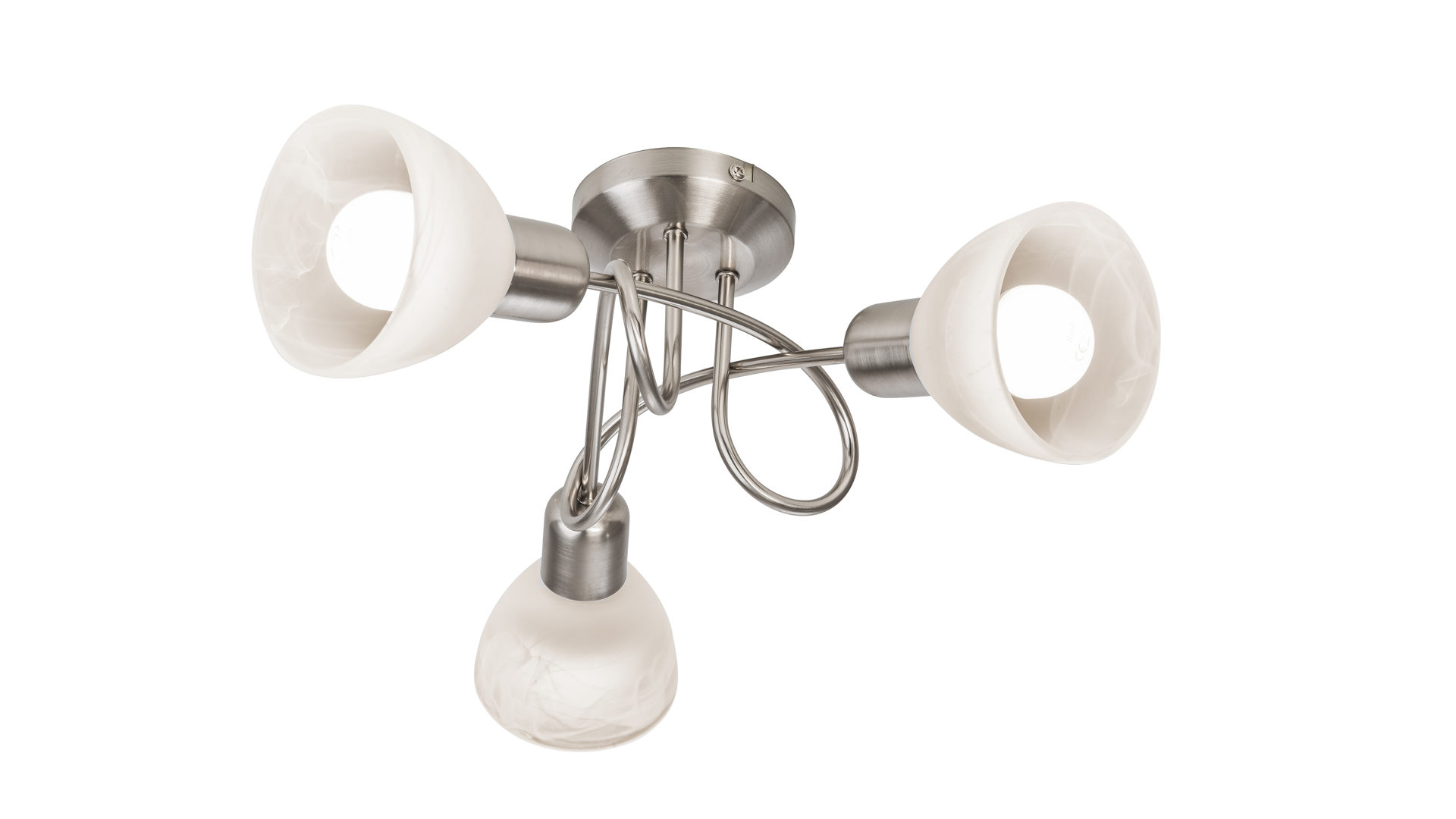 Deckenleuchte Art home - nino leuchten aus Glas in Metallfarben Nino LED-Deckenleuchte Daytona bzw. LED-Deckenlampe Nickel, Weiß & Alabaster – Durchmesser ca. 35 cm