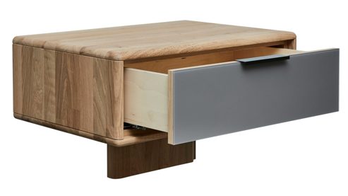 Bettgestell Interliving aus Holz in Holzfarben Interliving Schlafzimmer Serie 1015 – Bettgestell mit Nachtkonsolen Wildeiche & Siena – Liegefläche ca. 180 x 200 cm