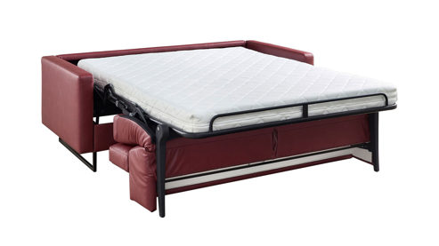 Schlafsofa Bali aus Stoff in Rot Schlafsofa Alina mit Faltbettfunktion roter Bezug 3967 - Liegefläche ca. 140 x 200 cm