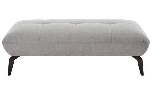 Polsterhocker KAWOO aus Stoff in Hellgrau KAWOO Polsterprogramm New Jersey - XXL-Hocker silberfarbener Bezug 02 Brego & silberfarbener Bezug 15 Lothar – ca. 142 x 80 cm