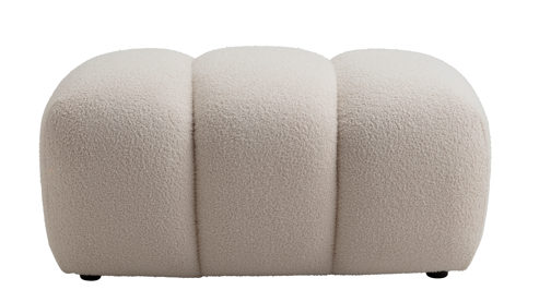 Hocker Gutmann factory® aus Stoff in Beige Polsterprogramm Emelie - Hocker naturweißer Bezug 306.55 - ca. 94 x 60 cm