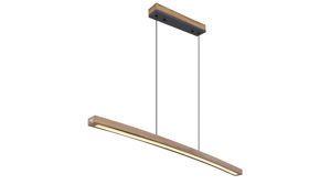 Deckenleuchte Globo lighting aus Holz Nachbildung in Holzfarben GLOBO Leuchten Serie Doro - Hängeleuchte, Pendelleuchte Holzoptik – Länge ca. 100 cm