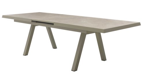 Gartenmöbel-Set Interliving aus Metall in Beige Interliving Gartenmöbel Serie 7011 - Essgruppe mit vier Stühlen beiger gesinterter Stein, Rope & Olefin, taupefarbenes Aluminium