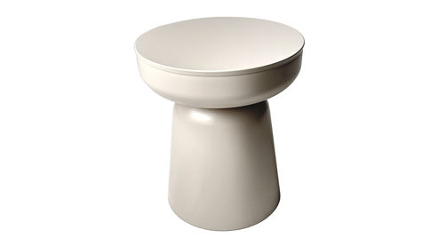 Beistelltisch Haku aus Metall in Creme Beistelltisch kaschmirfarbenes Metall - ca. 40 x 45 cm