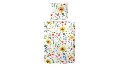 Bettwäsche-Set H. g. hahn haustextilien® aus Stoff in Mehrfarbig HAHN Bettwäsche-Set zweiteilig, ca. 135 x 200 cm - mehrfarbiges Blumenmuster