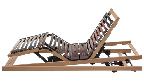Lattenrost Interliving aus Holz in Holzfarben Interliving Lattenrahmen Medikontur 1952 - V6295 Reflux dreifach motorisch mit Funk – Liegefläche ca. 120 x 200 cm