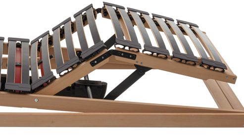 Lattenrost Interliving aus Holz in Holzfarben Interliving Lattenrost Serie 1952 - V6295 Reflux dreifach motorisch mit Funk – Liegefläche ca. 90 x 190 cm