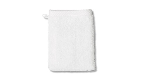 Waschlappen Kela | keck & lang aus Naturfaser in Weiß Handtuchserie Ladessa - Waschhandschuh schneeweiße Baumwolle - ca. 15 x 21 cm