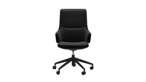 Bürostuhl Ekornes aus Leder in Schwarz Stressless MINT L  Home Office Stuhl Bürostuhl hoher Rücken, mit Armlehnen - Leder Paloma Black, Gestell matte black