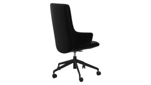 Bürostuhl Ekornes aus Leder in Schwarz Stressless MINT L  Home Office Stuhl Bürostuhl hoher Rücken, mit Armlehnen - Leder Paloma Black, Gestell matte black