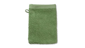 Waschlappen Kela | keck & lang aus Naturfaser in Hellgrün Handtuchserie Ladessa - Waschhandschuh moosgrüne Baumwolle - ca. 15 x 21 cm