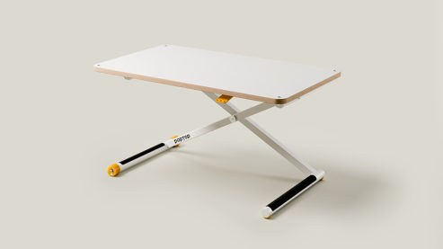 Schreibtisch Poptop aus Holz Kunstharz Metall in Weiß poptop höhenverstellbarer Schreibtisch - Kinderschreibtisch Platte + Gestell weiss - höhenverstellbar 43 - 86 cm, Breite ca. 115 cm