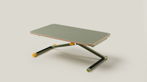 Schreibtisch Poptop aus Holz Kunstharz Metall in Grün poptop höhenverstellbarer Schreibtisch - Kinderschreibtisch Platte + Gestell grün - höhenverstellbar 43 - 86 cm, Breite ca. 115 cm